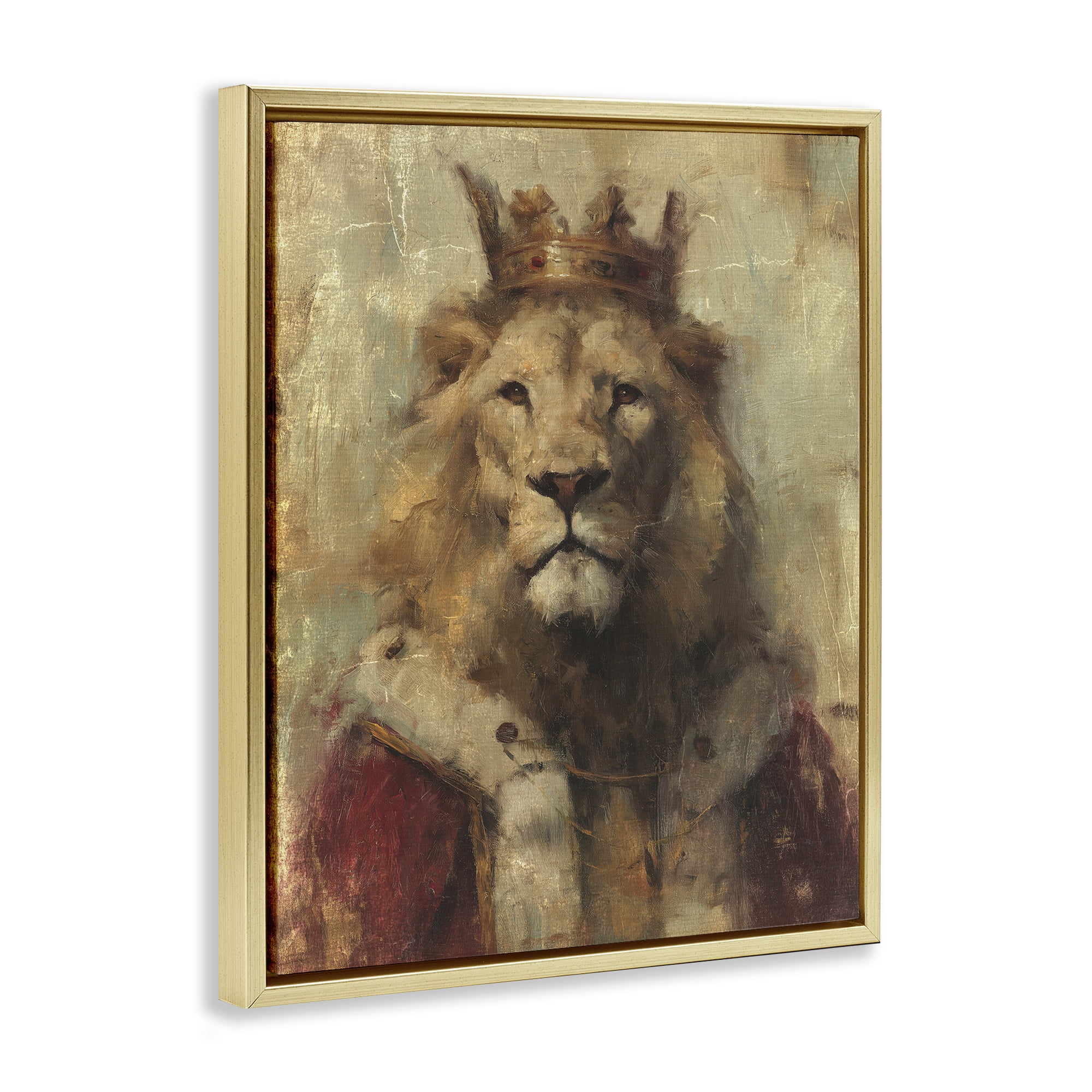 Stupell Industries Regal Lion Sovereign Gold Framed Floater Canvas Wall Art, design by Svetlana Aleynikova