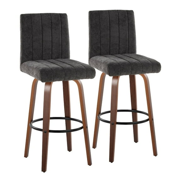 LumiSource Hank 30" Fixed-Height Barstool - Set of  2