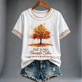 thumbnail image 2 of ZHOGXU Versatile Halloween Plaid Cartoon Print T Shirts For Women Short Sleeve O Neck Tee Tops For Casual Work,White, 2 of 4