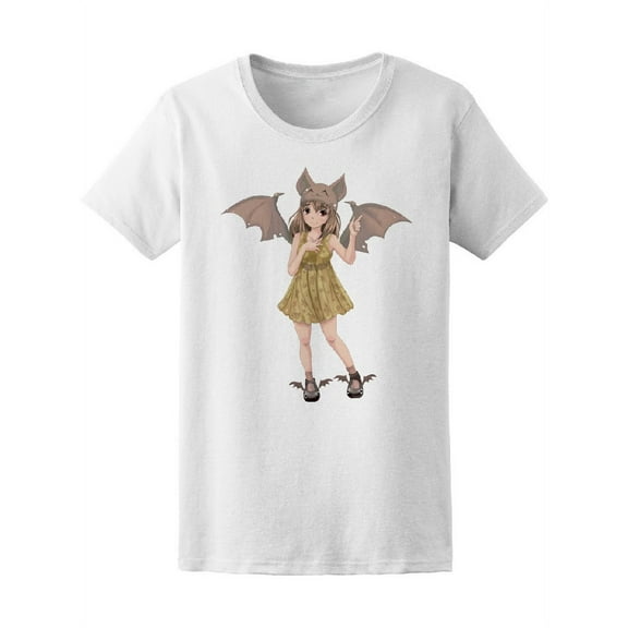 Cute Anime Girl In Bat Costume T-Shirt Women -Image by Shutterstock, Female Large