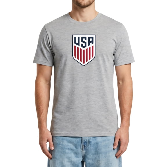 Icon Sports Officially Licensed US Soccer Federation Cotton T-Shirt - Unisex Adult - USA126CT Heather Grey L