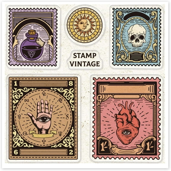 Vintage Alchemy Clear Stamps for DIY Scrapbooking Retro Magic Silicone Clear Stamp Seals Transparent Stamps for Cards Making Photo Album Journal Home Decoration diy