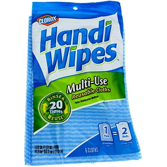 Clorox Handi Wipes Multi-Use Reusable Cleaning Cloths 21" X 11" 6 Count (Pack Of 4)