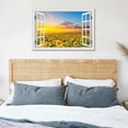 thumbnail image 5 of WFSposterSunflower Wall Art Decor for Living Room Window Style Sunset Canvas Picture for Bedroom Realism Yellow Flowers Filed Artwork for Bathroom Nature Landscape Prints Paintings for Home Office, 5 of 6