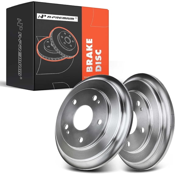 A-Premium Rear Disc Brake Drums Set Compatible with Honda Civic 2006 2007 2008 2009 2010 2011 2012 2013 2014 2015