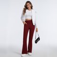 thumbnail image 5 of CoKate Women's Fleece Lined Flare Leggings with Pockets High Waisted Thermal Bootcut Yoga Pants for Winter, 5 of 7