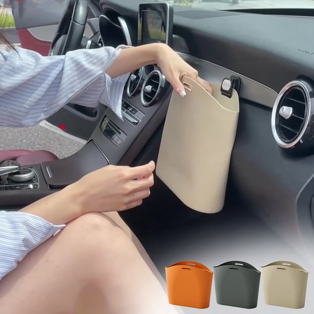 Bolsa de almacenamiento para respaldo de asiento de coche con cubo de basura • Capacidad de 2300ML • Organizador multifuncional para snacks y pañuelos • Base antideslizante