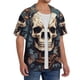 thumbnail image 2 of Fotbe Vintage Leaf Flower Skull Camisa Estampada de Manga Corta para Hombre, Casual de Verano, Estilo Playero, Sin Arrugas-XX-Large, 2 of 5