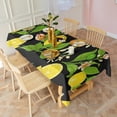 thumbnail image 3 of Yellow Lemon Fruit Limes Black Pattern Rectangle Tablecloth 60"x120",Waterproof Polyester Rectangle Table Cloth, Wipeable Spillproof Polyester Tablecloth for Dining, Camping, Indoor and Outdoor, 3 of 6