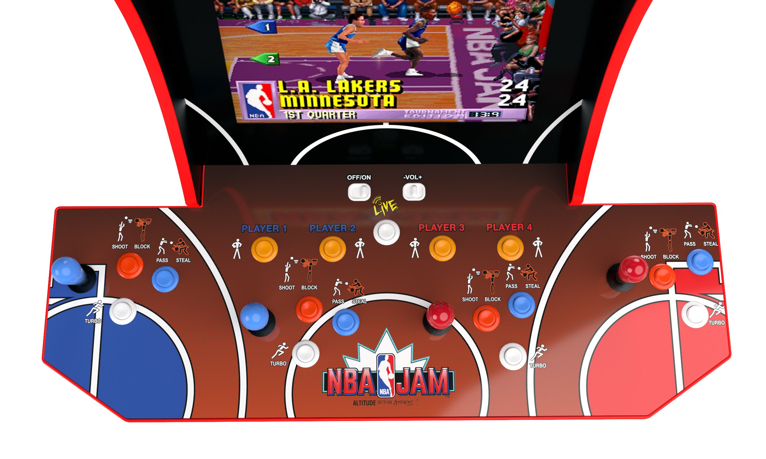 Arcade 1UP, NBA Jam Arcade w/ riser and light up marquee - image 3 of 12