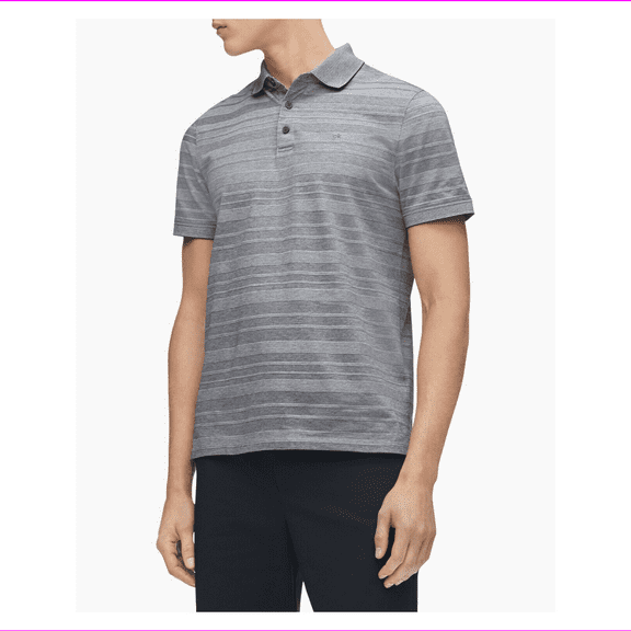 Calvin Klein Men's Liquid Touch Multi Stripe Polo Shirt, Black Combination L