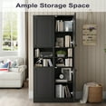 thumbnail image 6 of Narrow Tall Bathroom Cabinet with 2 Doors, 67" Freestanding Floor Cabinet, Slim Storage Unit with Adjustable Shelves for Bathroom, Living Room, Entryway, Kitchen, Black, 6 of 10