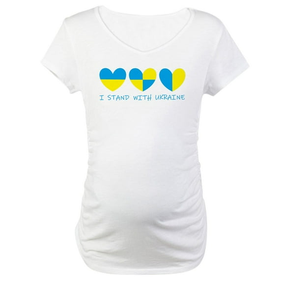 CafePress - I Stand With Ukraine Heart Maternity T Shirt - Cotton Maternity T-shirt, Cute & Funny Pregnancy Tee