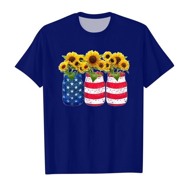 Toddler Boys T-Shirts Summer Independence Day Striped Star Pattern Graphic Short Sleeve T Shirt Daily Spring Shirts For Kid 4-5T
