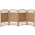 thumbnail image 2 of Red Lantern 2 ft. Short Fiber Weave Folding Screen - Natural - 4 Panels, 2 of 7