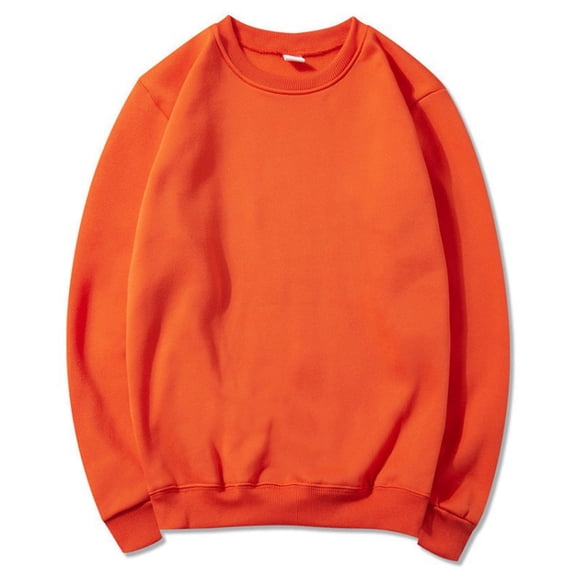 Ceisia Men's Solid Crew Neck Long Sleeve Sweatshirt for Casual & Sports Wear Hot Pink XXL Gifts