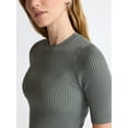 thumbnail image 5 of Scoop Women's and Women's Plus Rib Knit Sweater with Elbow Length Sleeves, Lightweight, Sizes XS-4X, 5 of 5