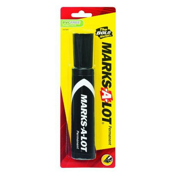 Marks-A-Lot  Jumbo Chisel Tip Permanent Marker, Black, 1 Pen