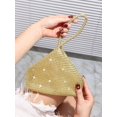 thumbnail image 2 of REMANLAND Women's Sparkling Textured Triangle Wristlet Evening Handbag, Gold, 2 of 8