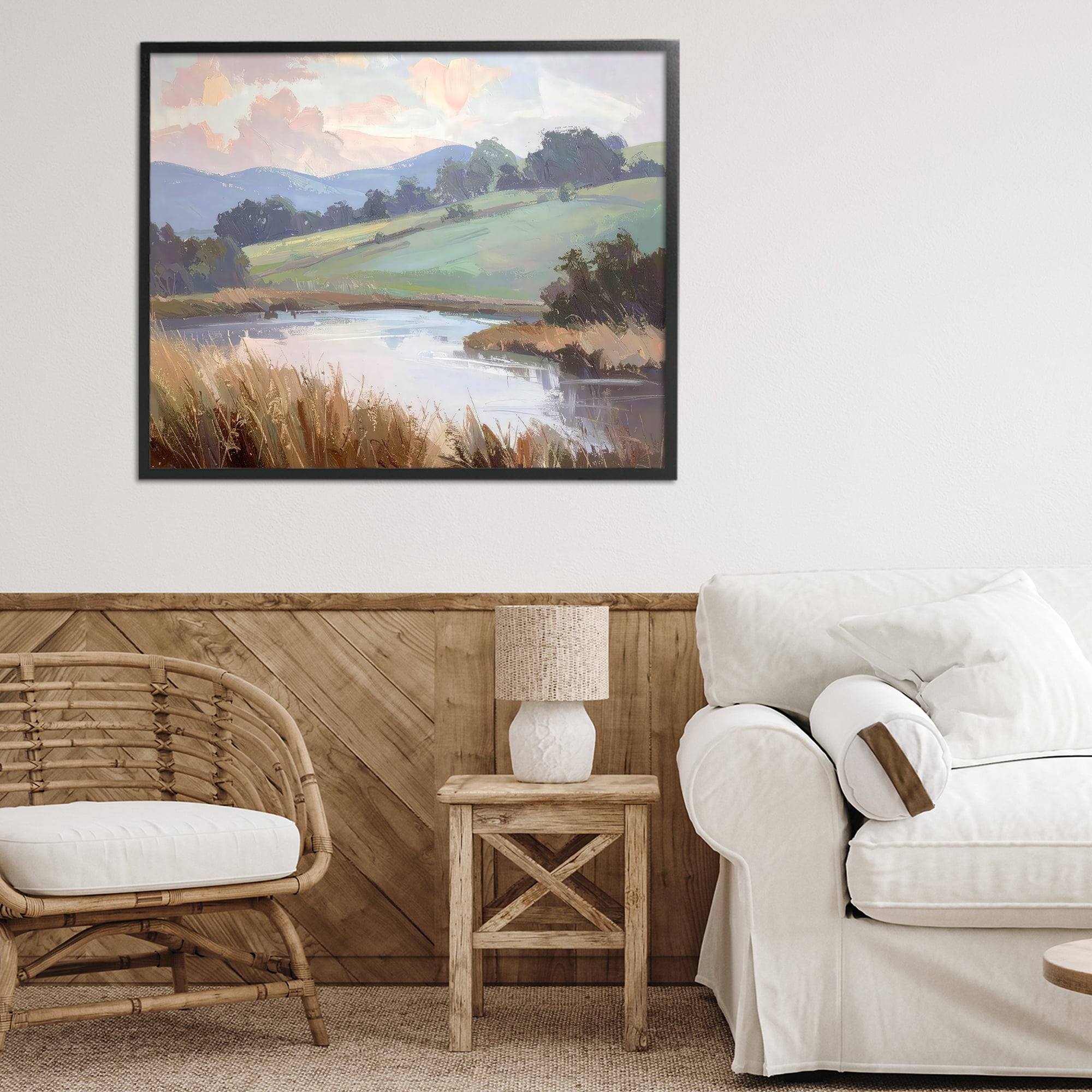 Stupell Industries Subtle Distant Mountains Black Framed Giclee Art, design by Alonza Saunders