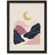 thumbnail image 1 of Cuadro de pared enmarcado con diseño de río de montaña bohemio, impresiones minimalistas en papel, póster de arte de pared lunar, impresiones artísticas, decoración de pared con marco negro, 1 of 8