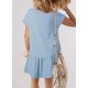 thumbnail image 3 of Vestido BLENCOT para mujer, cuello redondo, manga corta, mini, azul beau, 3 of 3