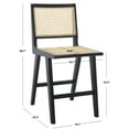 thumbnail image 3 of SAFAVIEH Couture Hattie Square Mid Back Counter Stool, Black/Natural, 3 of 12