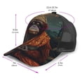thumbnail image 2 of Zufioo Banana Leaf Meditating Gorilla Print Mesh Baseball Cap, Adjustable Sport Travel Hat Accessory for Men and Women, 2 of 7