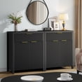 thumbnail image 4 of Laintene Sideboard Storage Cabinet, Fluted Buffet Cabinet with Adjustable Shelf and Drawer for Dining Living Room, Entryway, Black Set of 2, 4 of 8
