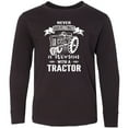thumbnail image 3 of Inktastic Tractor Woman Long Sleeve Youth T-Shirt, 3 of 5