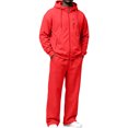 thumbnail image 2 of Dwelliawo Sweatsuits for Men 2 Piece Solid Color Full Zip Fleece Pullover Hoodies Joggers Athletic Pants Set Sweat Winter Suits with Pockets Red 3XL, 2 of 7