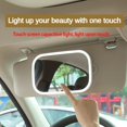 thumbnail image 2 of Espejo LED de maquillaje HD para coche, placa de visera solar con ajuste de tres engranajes, espejo retrovisor Interior regulable con pantalla táctil, espejo de tocador automático, 2 of 5
