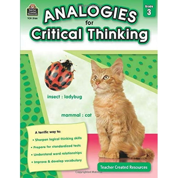 Pre-Owned Analogies for Critical Thinking Grade 3: 3 Paperback