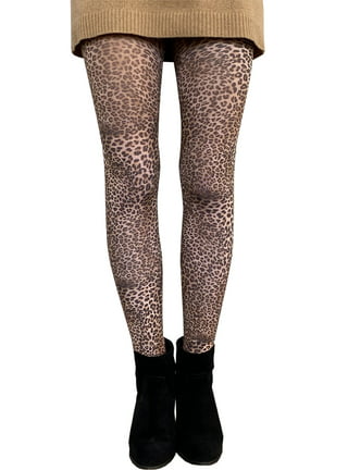 Women Underwear Tummy Control Tights Fishnet Opening Leggings Leopard Print  Pantihose Pants Lingerie For Women 