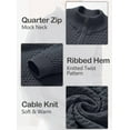 thumbnail image 4 of Fexilor Men's Cable Knit Quarter Zip Pullover Sweater Lightweight Long Sleeve Business Casual Sweaters, 4 of 6