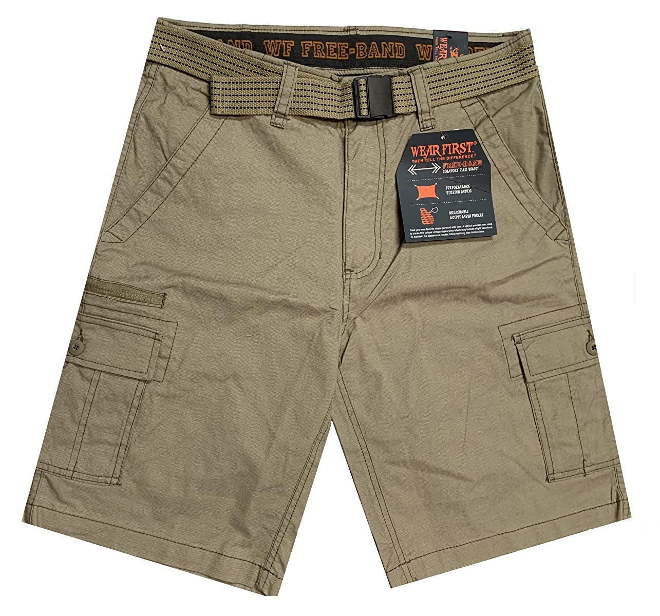 Men's Cargo Shorts Wearfirst Men's Stretch Caution Ripstop Free