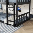 thumbnail image 6 of Duxelifin Triple bunk Bed, Twin Over Twin Over Twin Bunk Beds, Rubber Wood Bunk Bed with Two Built-in Ladders, 3-Layer Bunk Bed Can Convertible Into Platform Beds/Loft Bed, Black, 6 of 9