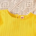 thumbnail image 4 of KPOPLK Toddler Girl Outfit Baby Summer Clothes Cute Graphic Print Sleeveless Shorts Clothes Set 6M-5T(2-3 Years,Yellow), 4 of 9