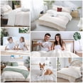 thumbnail image 5 of 3 Piece Brown Stripe Duvet Cover Set Queen Size,Microfiber Comforter/Quilt Cover with Corner Ties and 2 Pillowcases,Modern Rustic Horizontal Brown Striped All Season Soft Bedding with Zipper Closure, 5 of 8