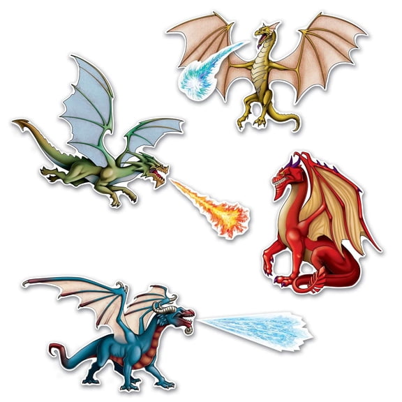 Beistle 54975 8.5 to 20.5 in. Dragon Cutouts - Pack of 12