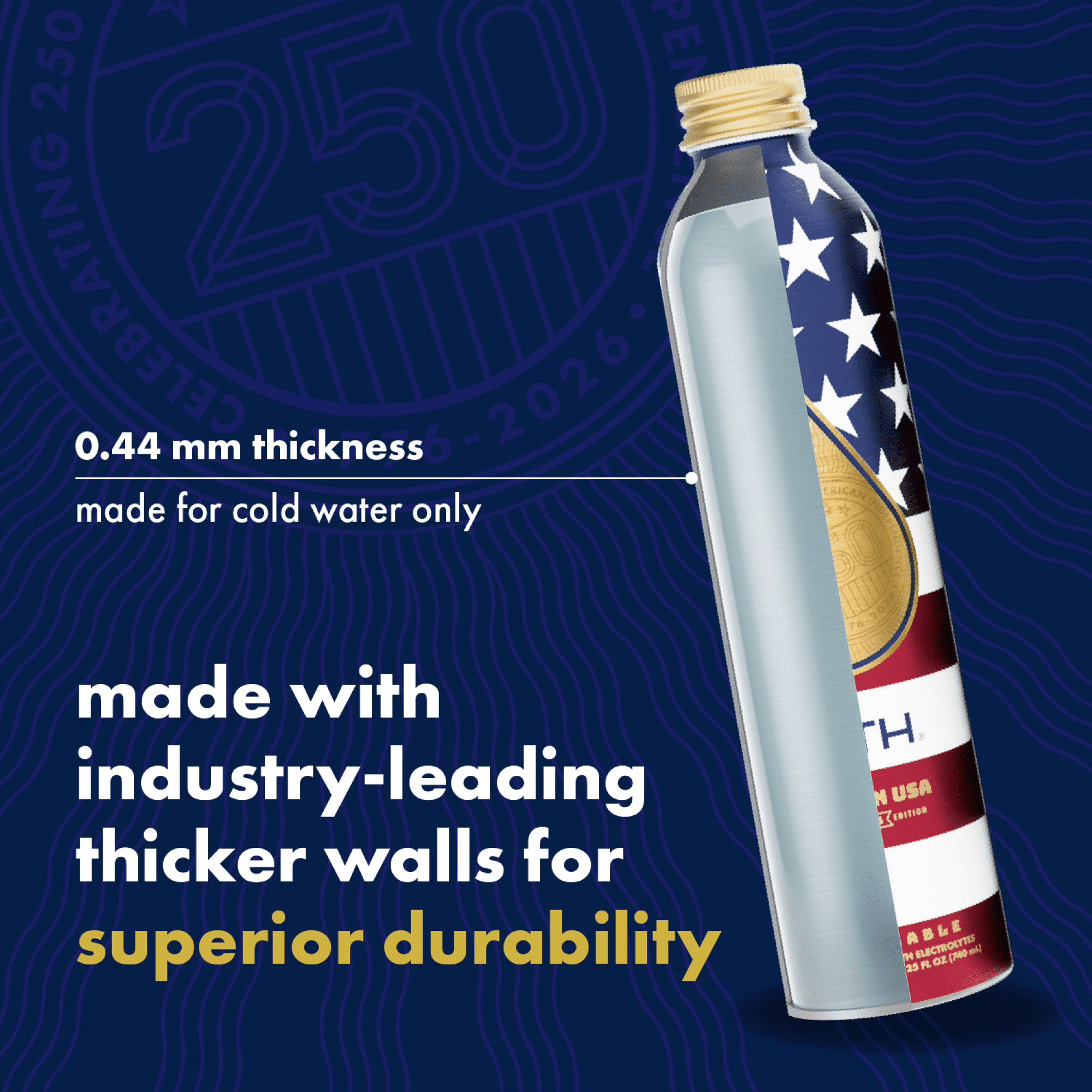 PATH Water Ultra-Purified Still Water, 25 fl oz, Single Aluminum Bottle, Limited Edition USA 250th Anniversary