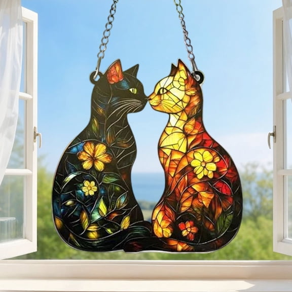 Cardinal Bird Suncatcher – Acrylic Window Hanging Ornament, Memorial Animal Sun Catcher, Colorful Sun Catcher Window Decor with Suction Hooks,10cm