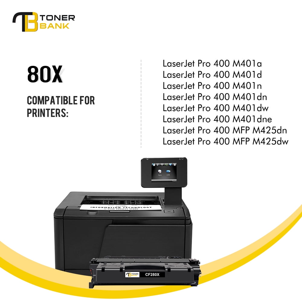 CF280X 80X Black Toner Cartridges With Chip Compatible for 80A 80X CF280X CF280A cf280ad1 for LaserJet Pro 400 M401a M401d M401n M401dn M401dne M401dw MFP M425dn M425dw Printer Ink