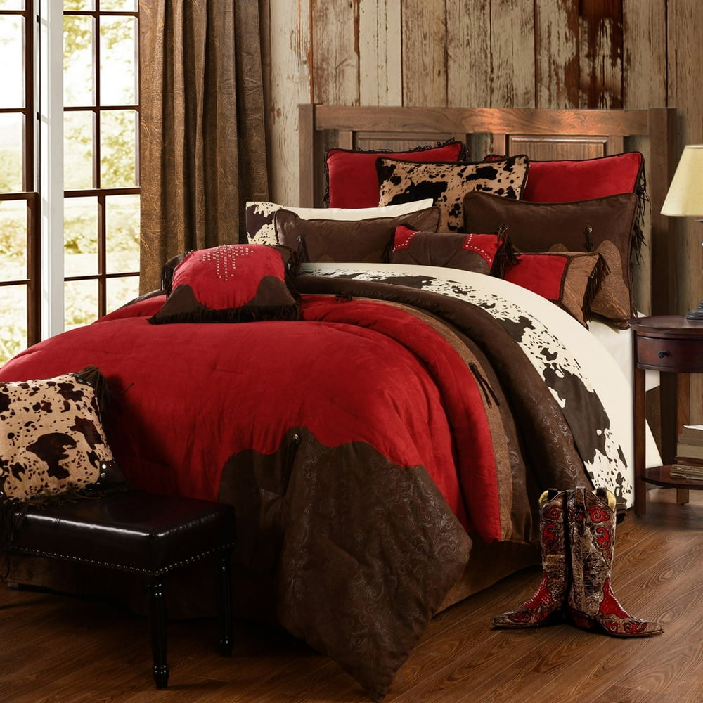 hiend accents red rodeo western bedding, twin