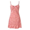 thumbnail image 3 of AMERTEER Nouvelle Mode Féminine Robe Mini à Bretelles Spaghetti Florale Robe d'Été Décontractée, 3 of 7