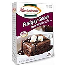 Kosher Brownie - Manischewitz Fudgey Gooey Brownie Mix With Real Chocolate Chips Kosher For Passover 14 oz. Pack of 1.