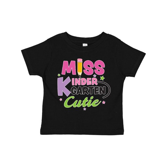 Inktastic Miss Kindergarten Cutie with Pencil and Stars Girls Toddler T-Shirt