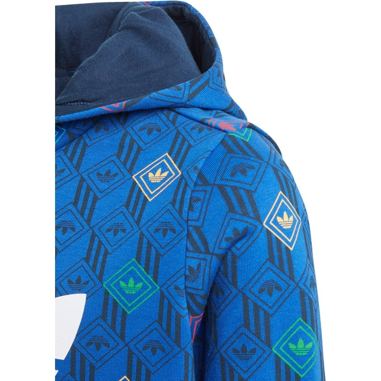 adidas trefoil hoodie royal blue