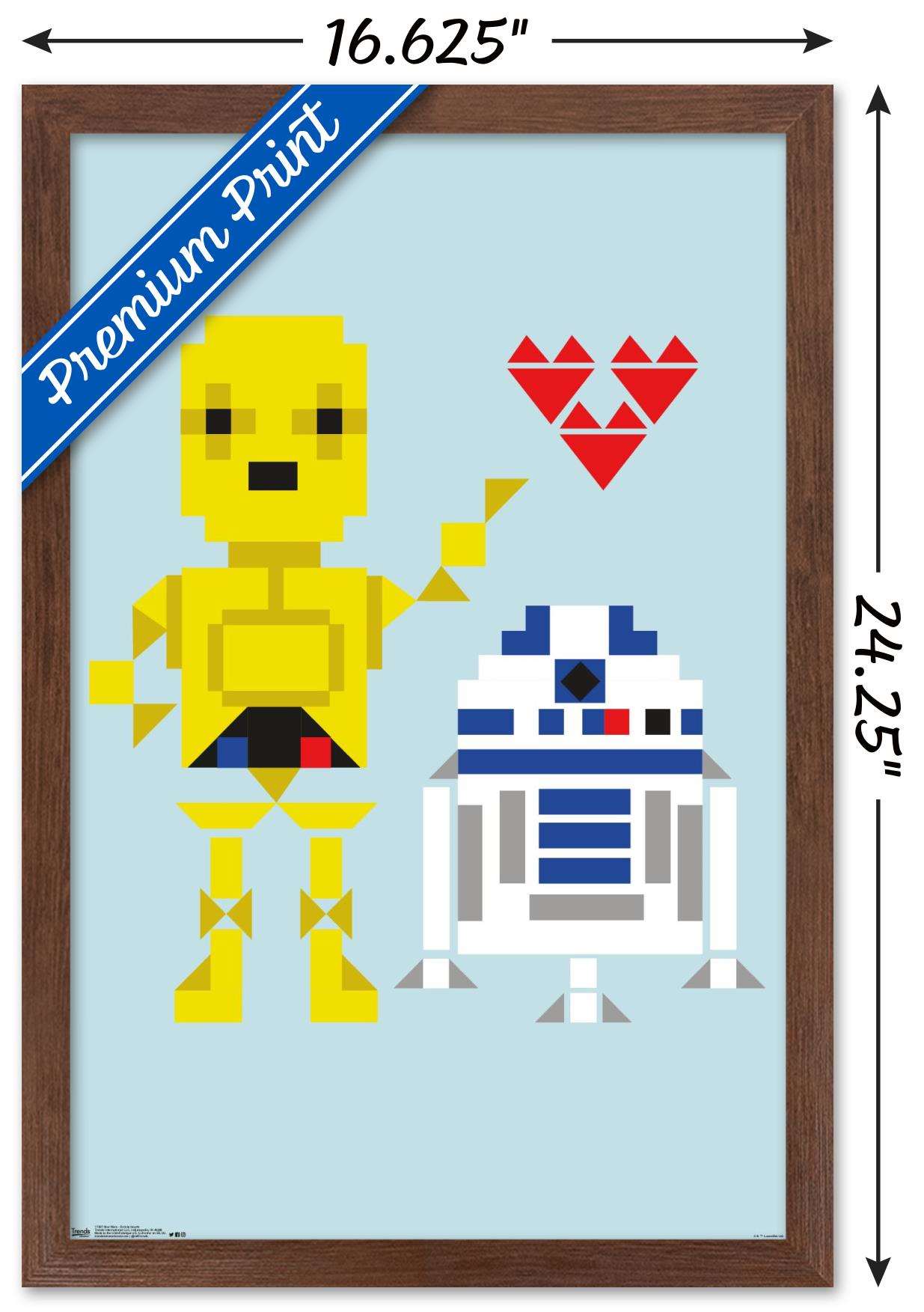 Star Wars: Saga - Droids Hearts Wall Poster, 14.725" x 22.375", Framed