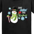 thumbnail image 4 of Inktastic Just Chillin' This Christmas Fun Snowman in Top Hat Youth T-Shirt, 4 of 5